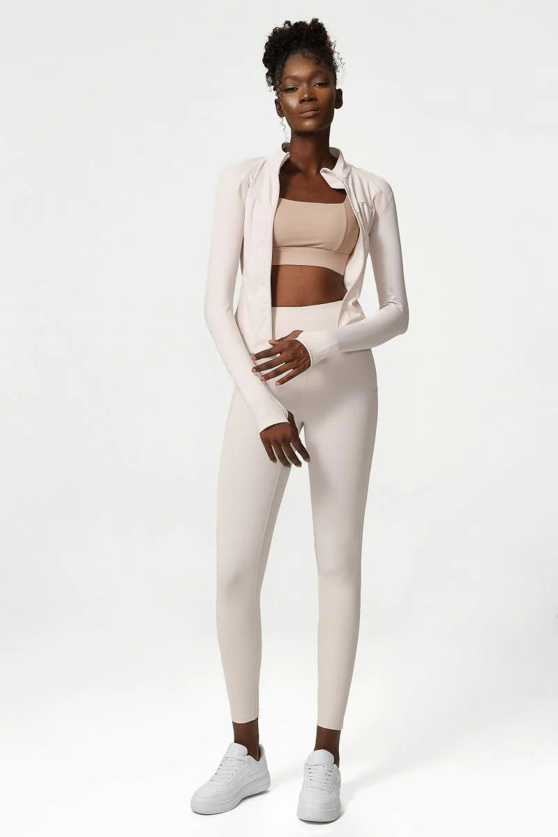 Nude Zipper Yoga Jacket