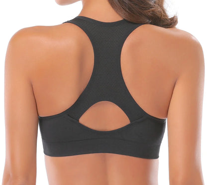Jupitergear Women’S Stylish Racerback Athletic Sports Bra | Padded Seamless High Impact Support for Yoga, Gym Workouts, Fitness Training and Running