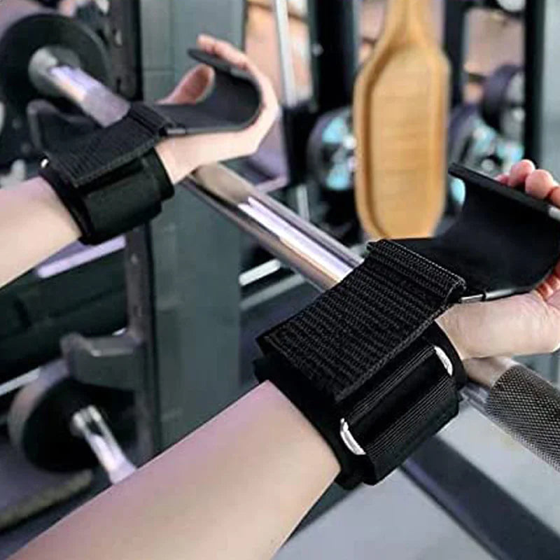 Weight Lifting Hooks with Wrist Wraps